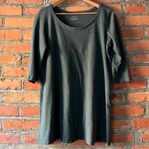 J. Jill purejill Half-sleeve Boatneck Olive Green Soft Tunic, size M